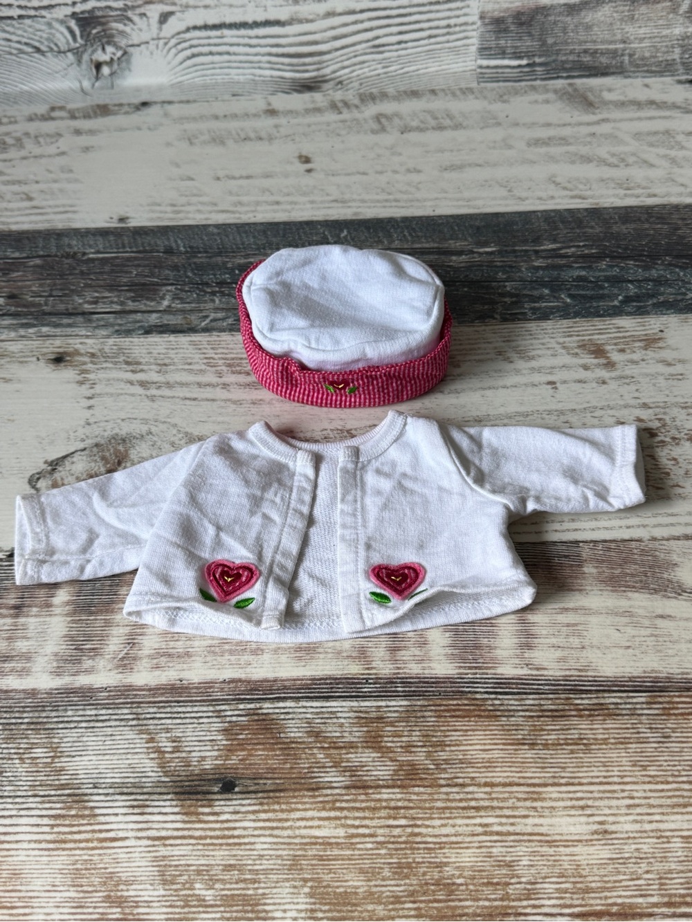 American Girl Bitty Baby Doll SWEETHEART Set - 15” Doll Hat & Sweater Only